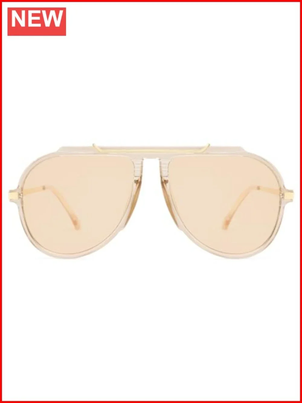 Retro Oversized Square Aviator Sunglasses with UV400 Protection
